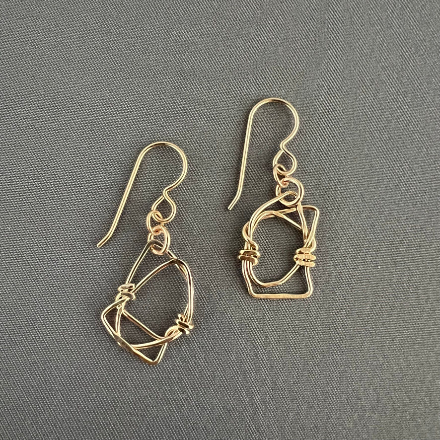 Yellow Gold Filled Link Earrings