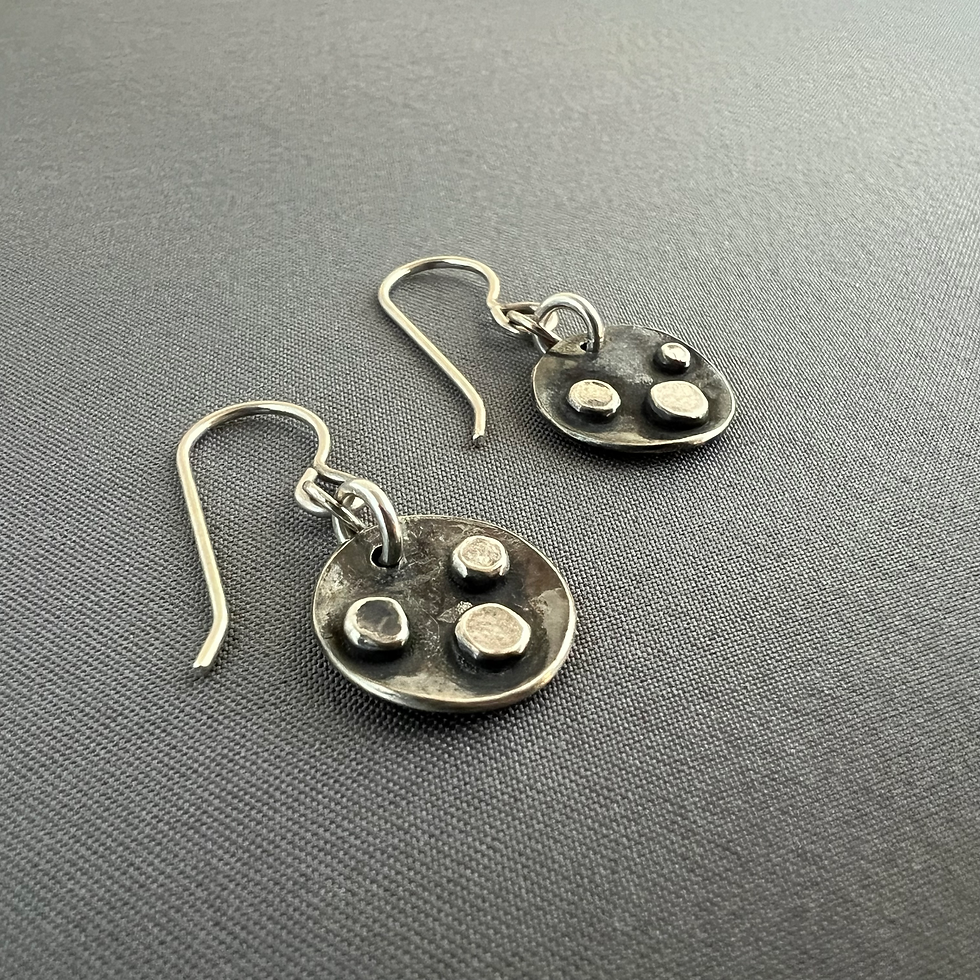 Distressed Granulated Disk Earrings