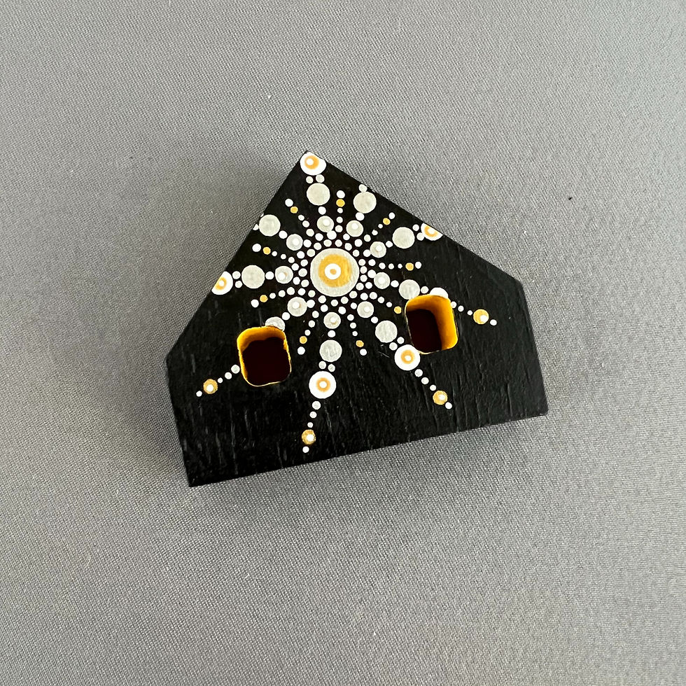 Dot Painted Free Standing House Art Piece