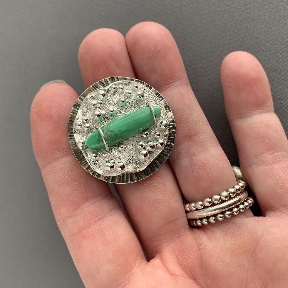 Thumbnail: Caged Series Granulated Variscite Ring