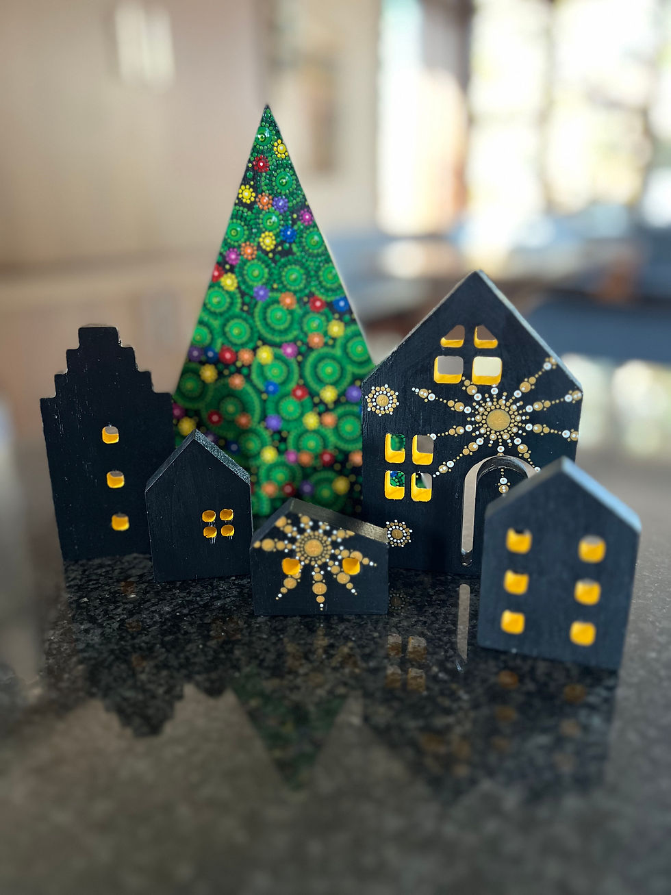 Thumbnail: Dot Painted Free Standing Tree Art Piece