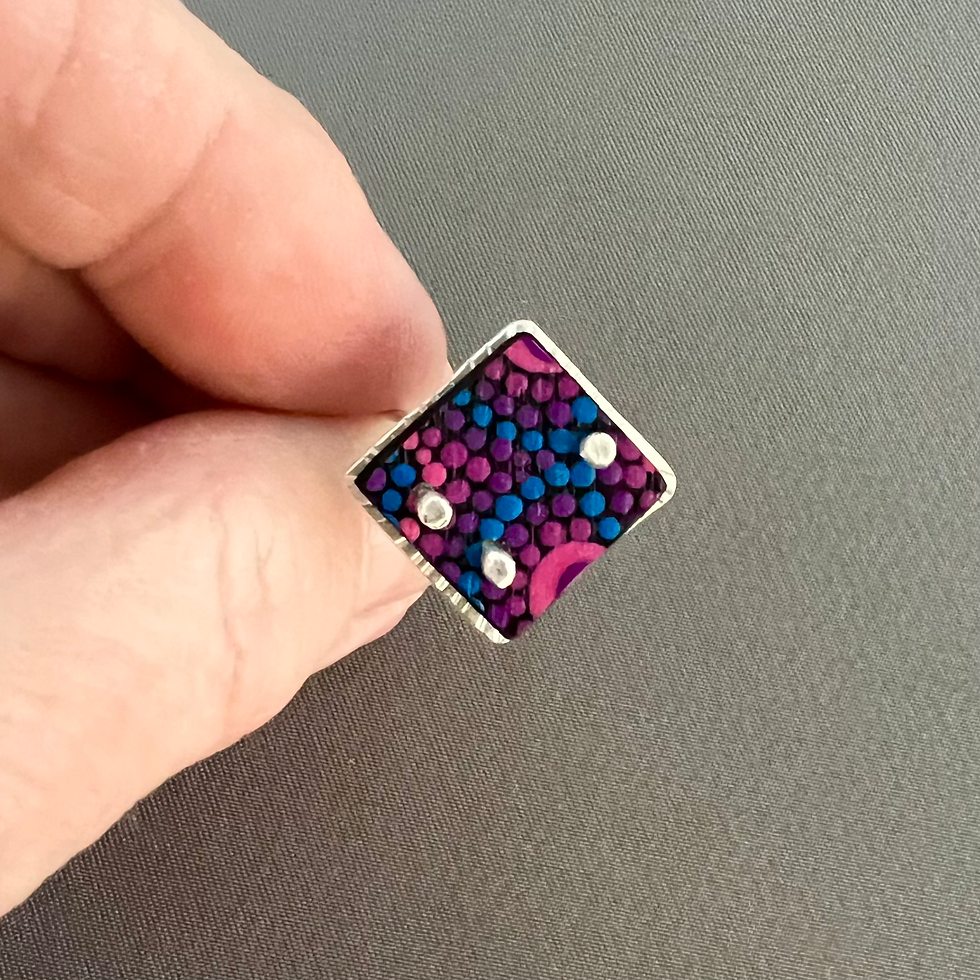 Dot Painted Wood Ring A Day 2025 9/365 Paths