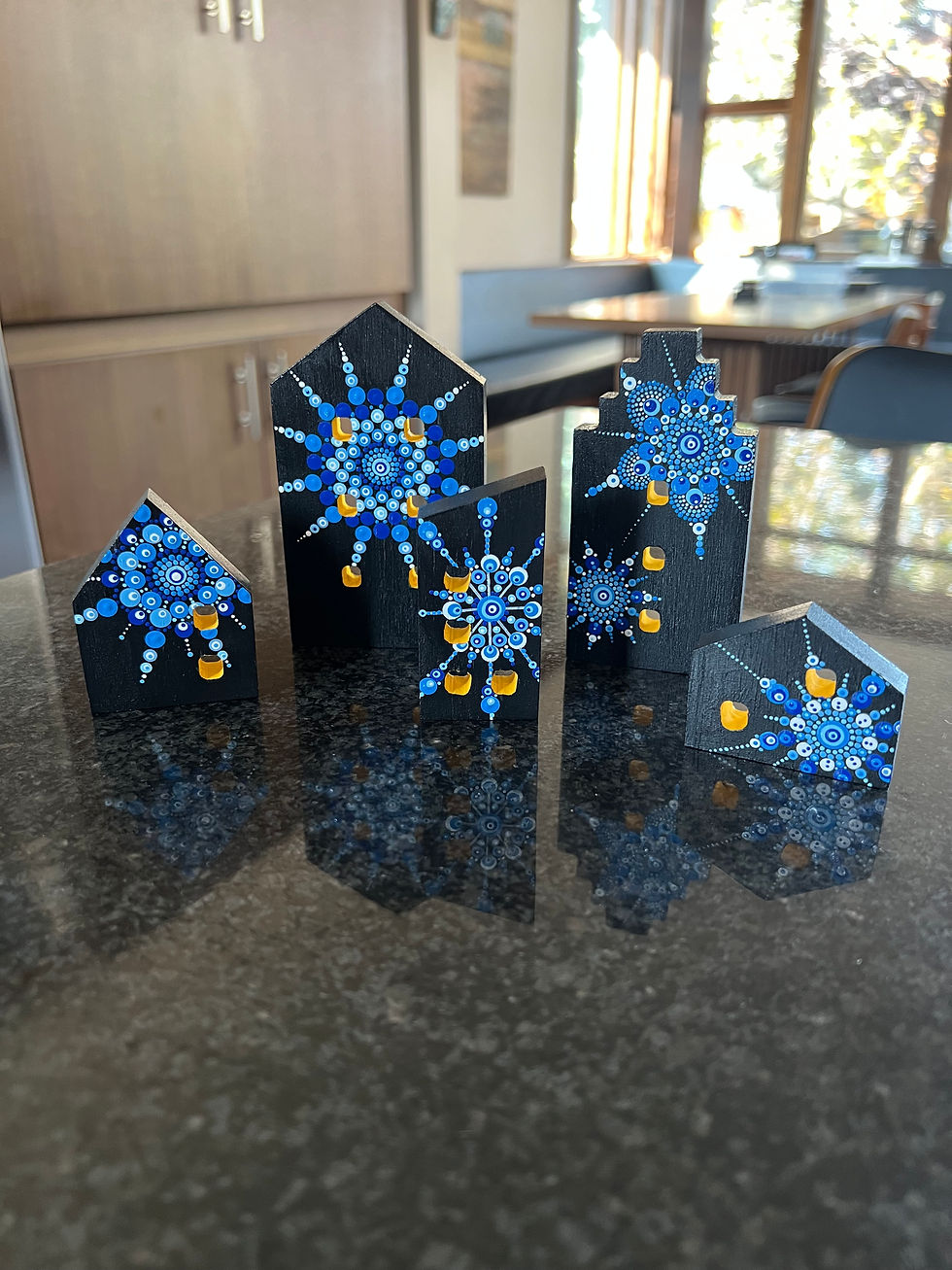 Thumbnail: Dot Painted Free Standing House Art Piece