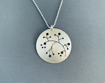 Tree Series Silver Disk Pendant