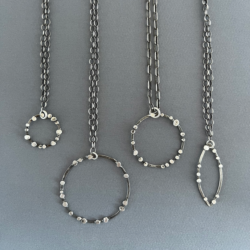 Thumbnail: Distressed Granulated Marquis Necklace Pendant