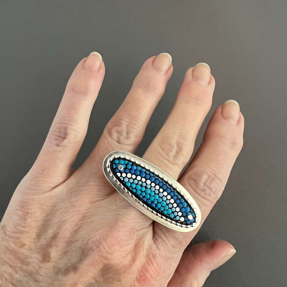 Thumbnail: Dot Painted Wood Ring A Day 2025 15/365 Waves