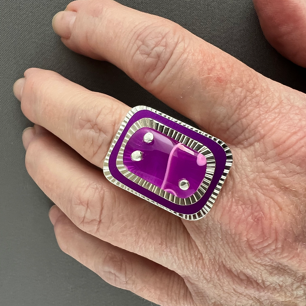 Thumbnail: Acrylic Purple Cabochon Ring A Day 2025 109/365 Candy