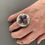 Thumbnail: Caged Series Granulated Grape Agate Ring