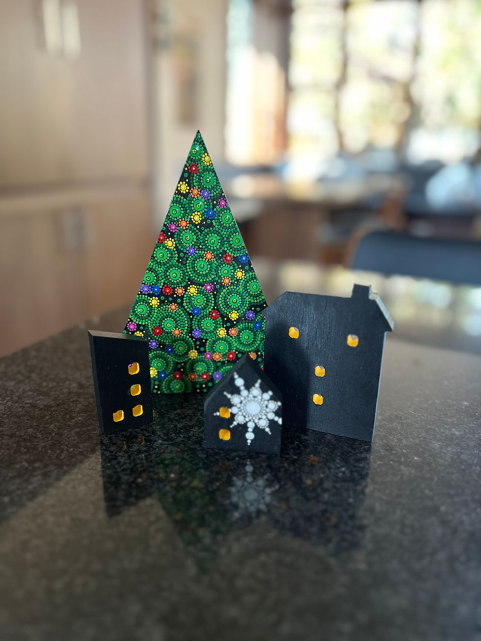 Thumbnail: Dot Painted Free Standing House Art Piece