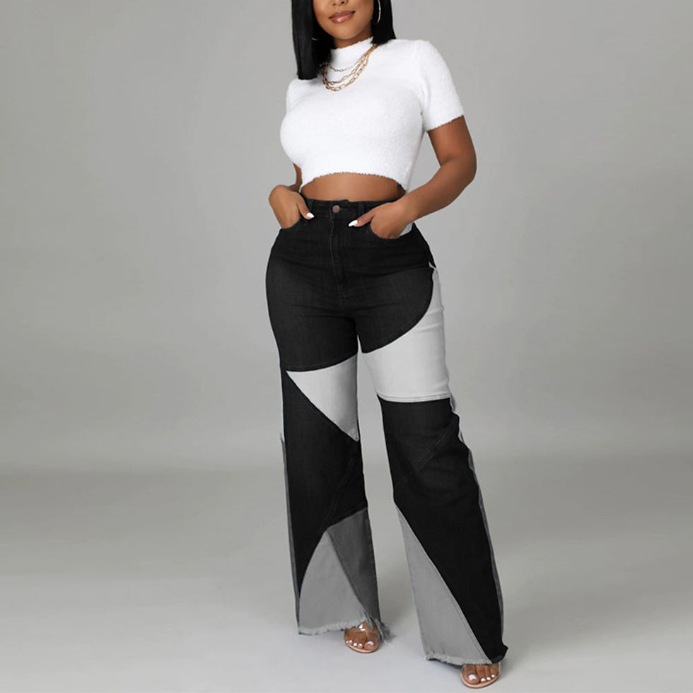 Miniatura: Mixed Color Denim Pants