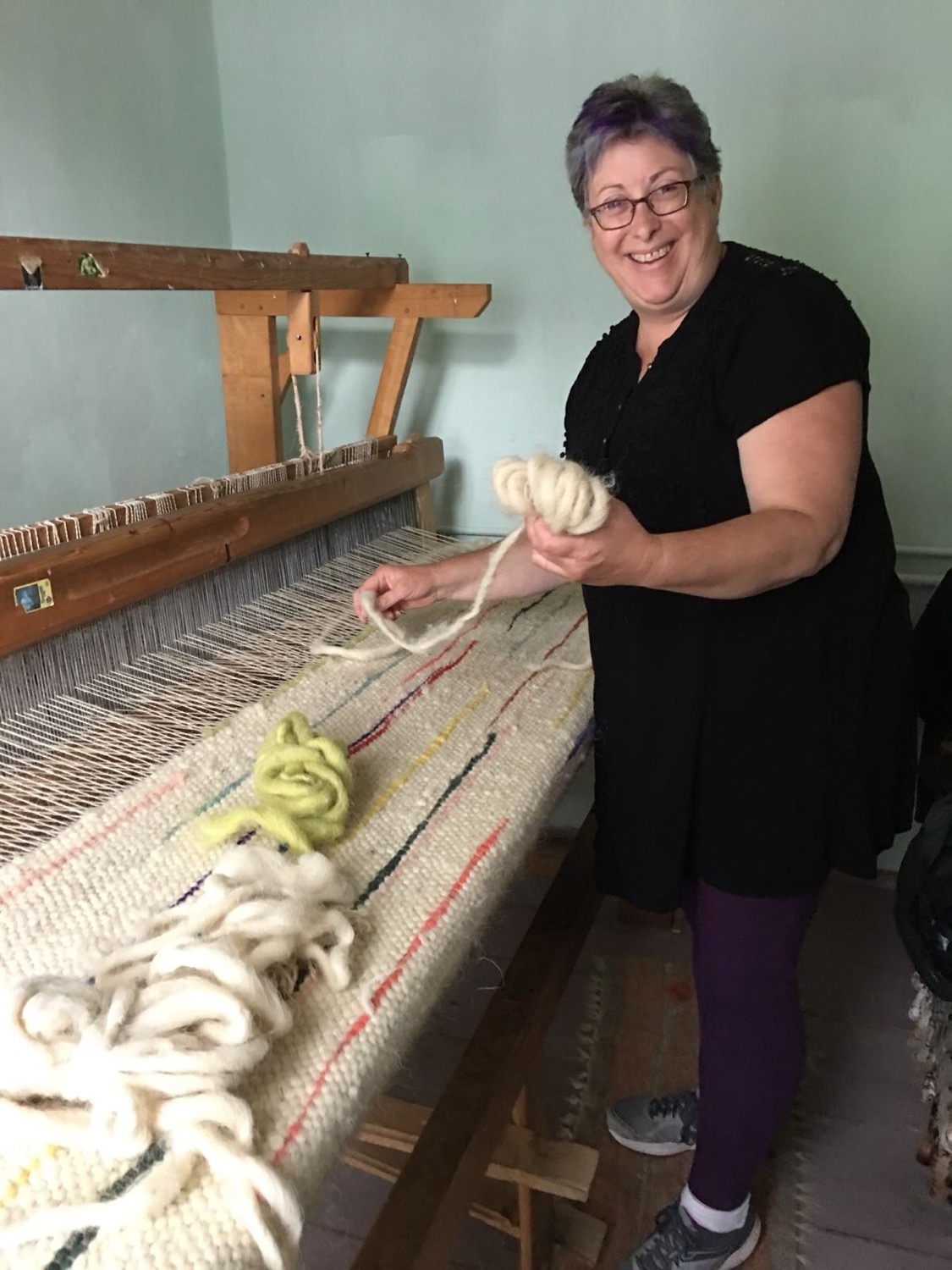 Weaving workshop in weavers house.