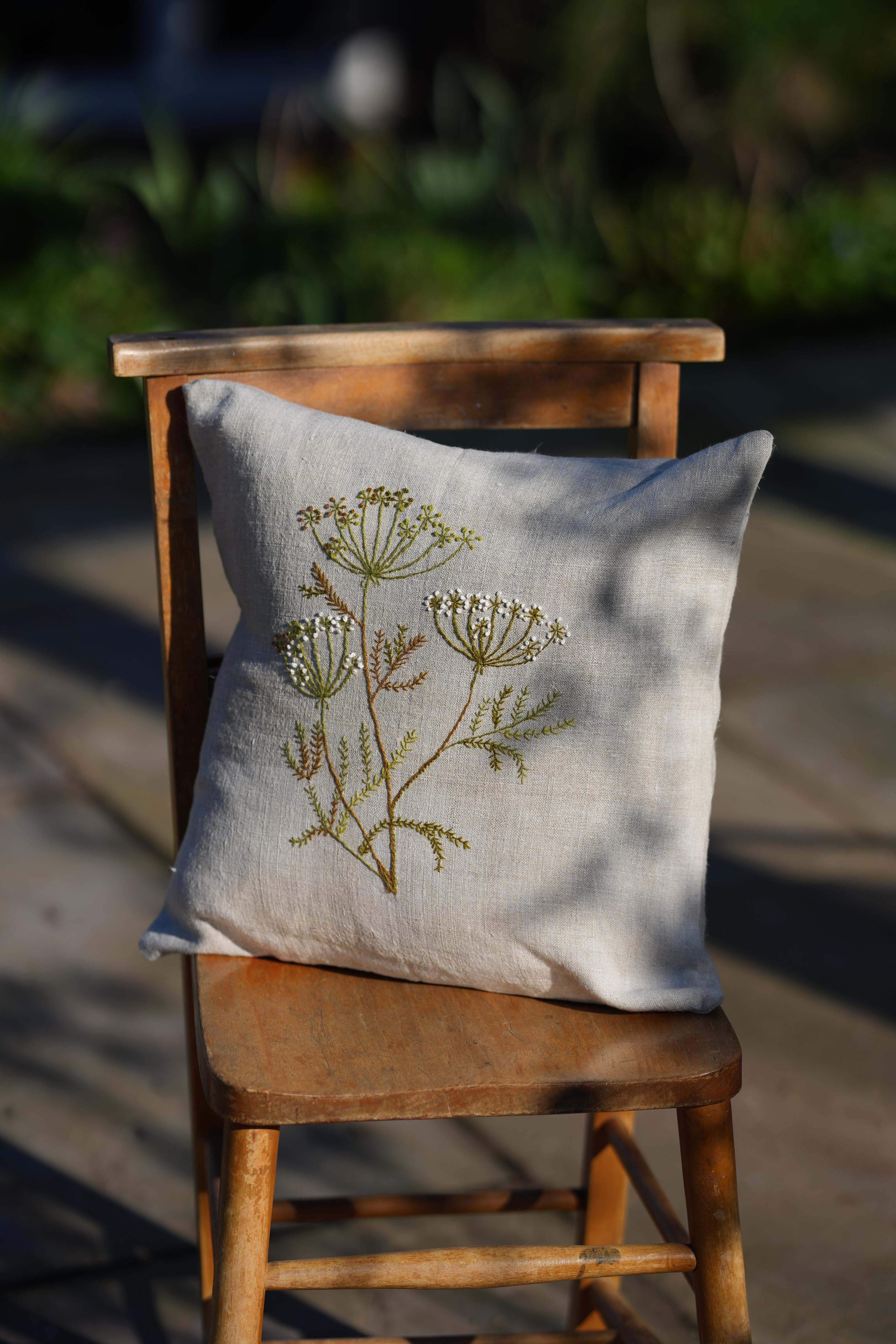 Hand embroidered cushion cover by my mum