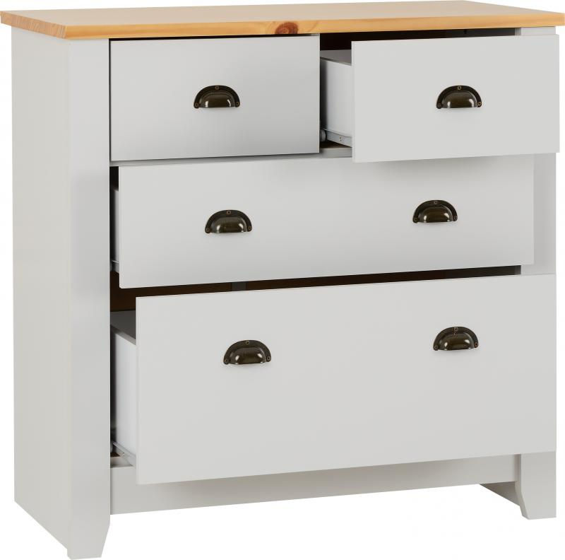 Thumbnail: Ludlow 2+2 Drawer Chest in Grey/Oak Lacquer