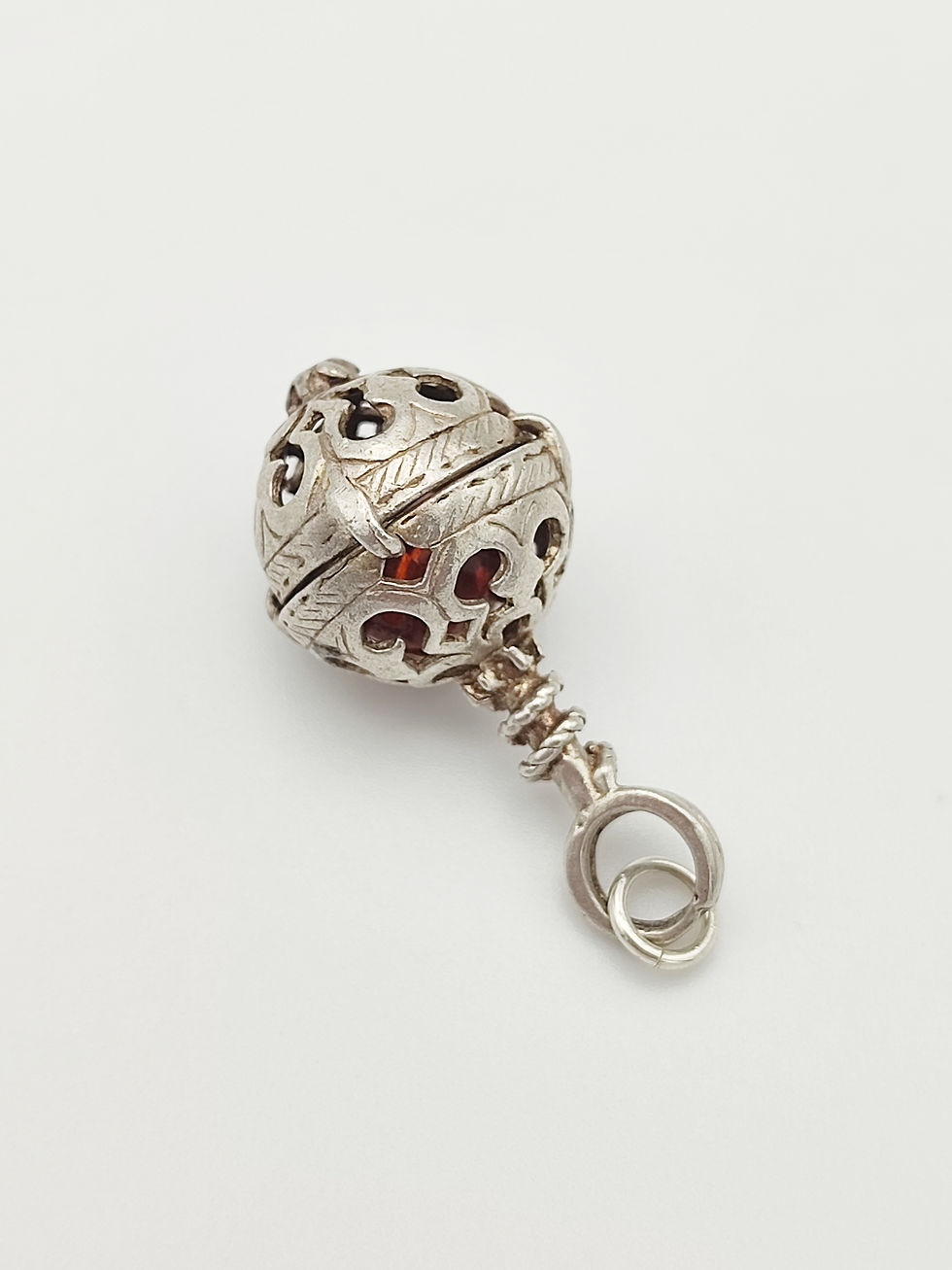 Vintage 925 Sterling Silver Rattle Charm.