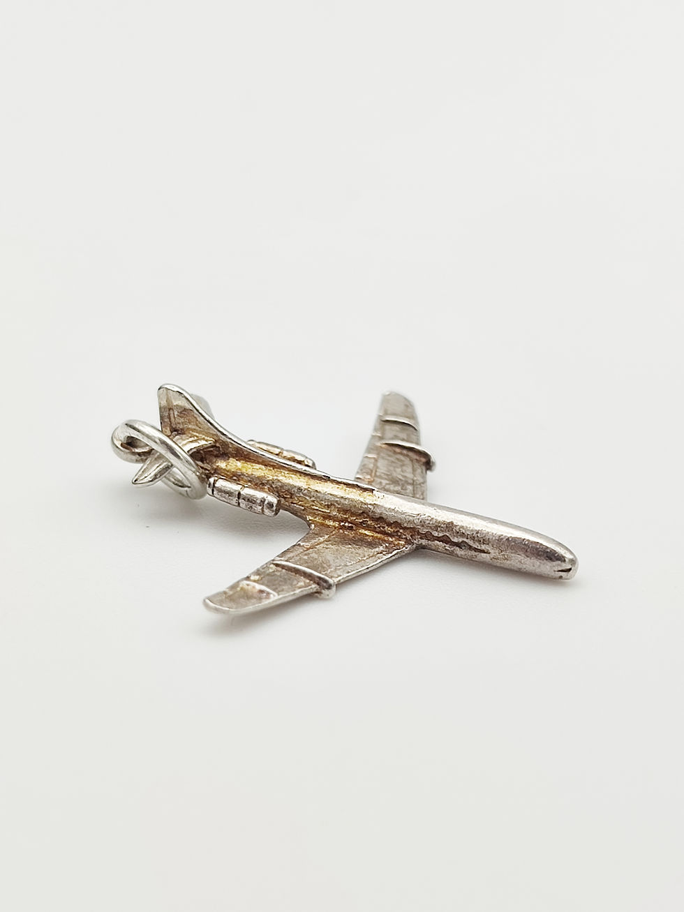 Vintage 925 Sterling Silver Aeroplane Charm