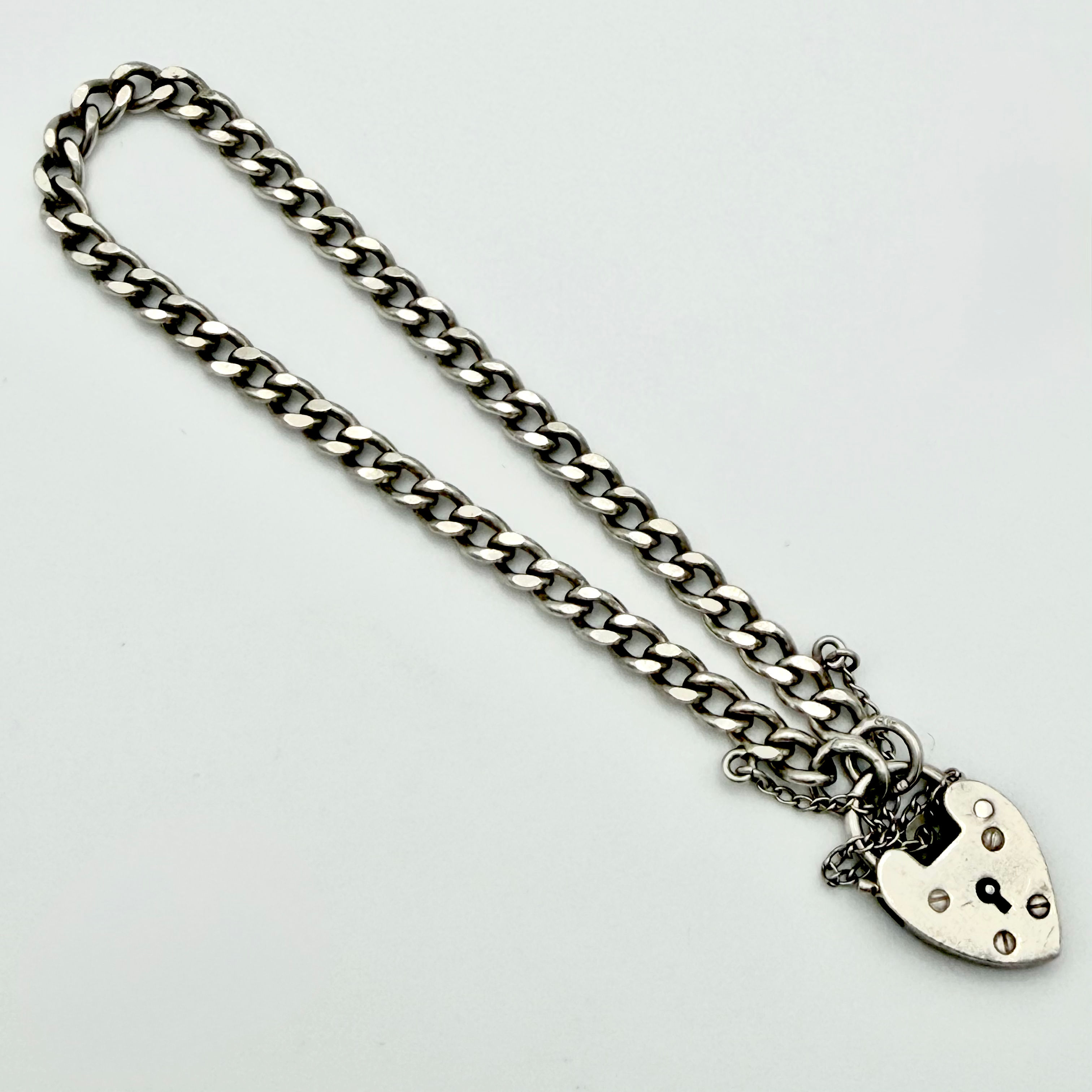 Vintage Solid 925 Sterling Silver Georg Jensen Curb Bracelet 7 1/4”