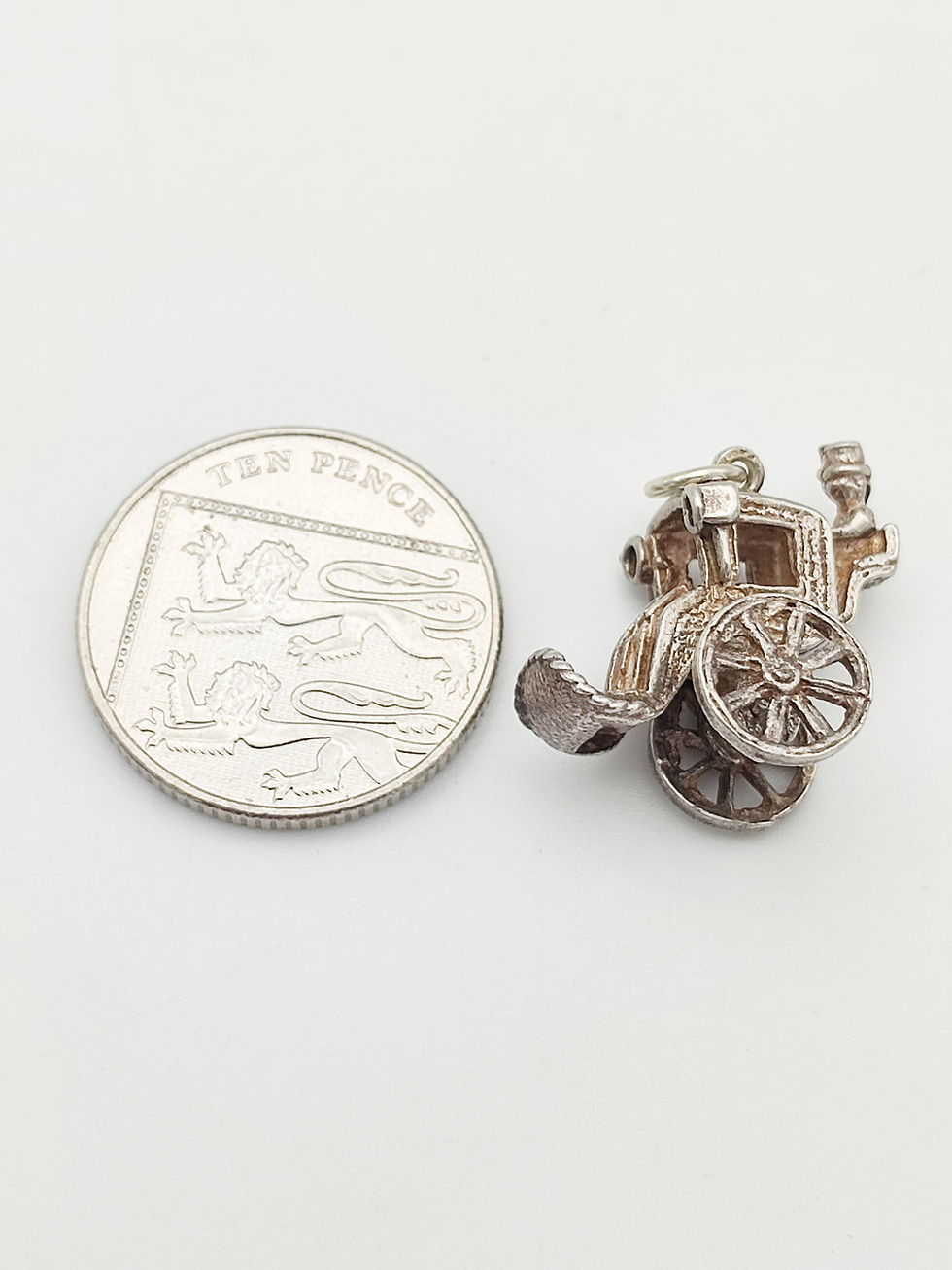 Thumbnail: Vintage 925 Sterling Silver Carriage Charm 
