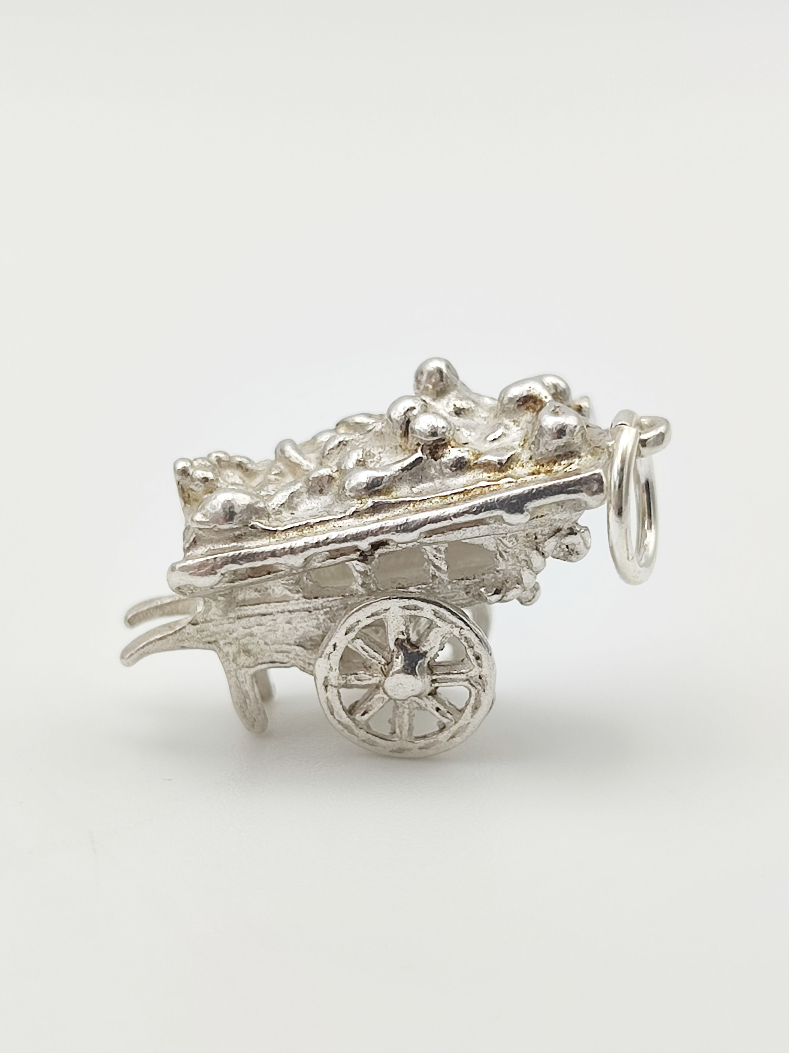 Vintage 925 Sterling Silver Fruit & Veg Cart Charm 