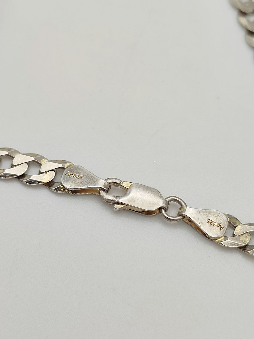 Thumbnail: Vintage 925 Sterling Silver Curb Link Chain Necklace 