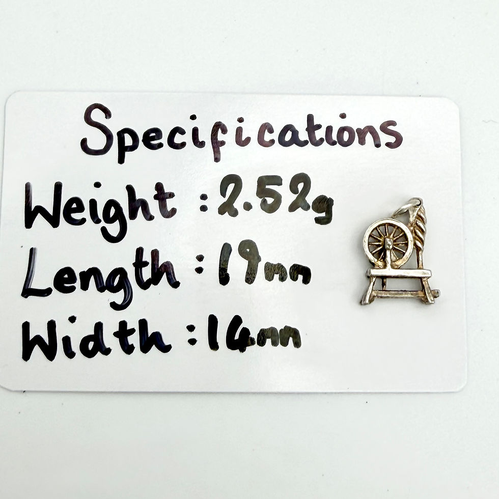 Thumbnail: Vintage 925 Sterling Silver Spinning Wheel Charm 