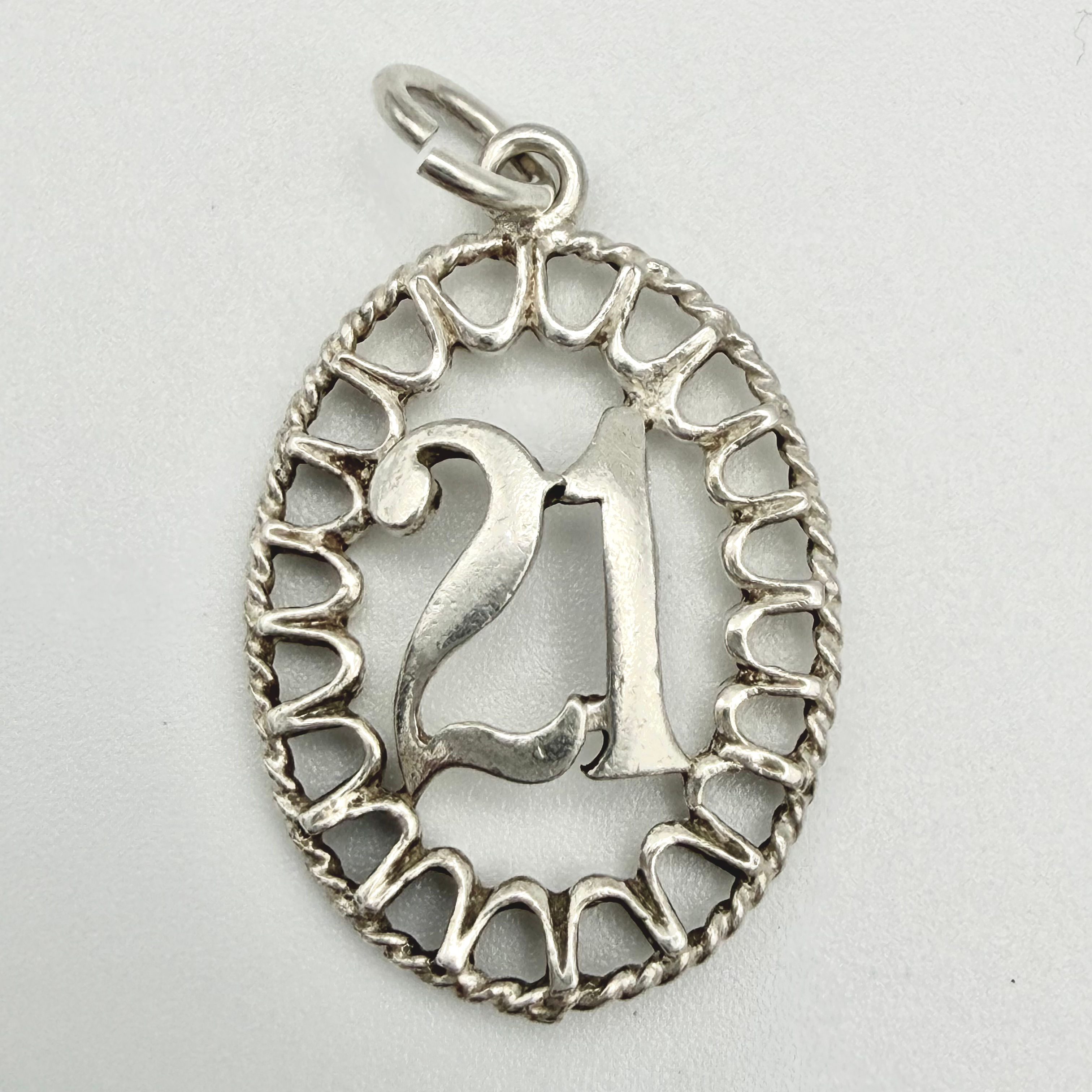 Vintage 925 Sterling Silver 21 Charm