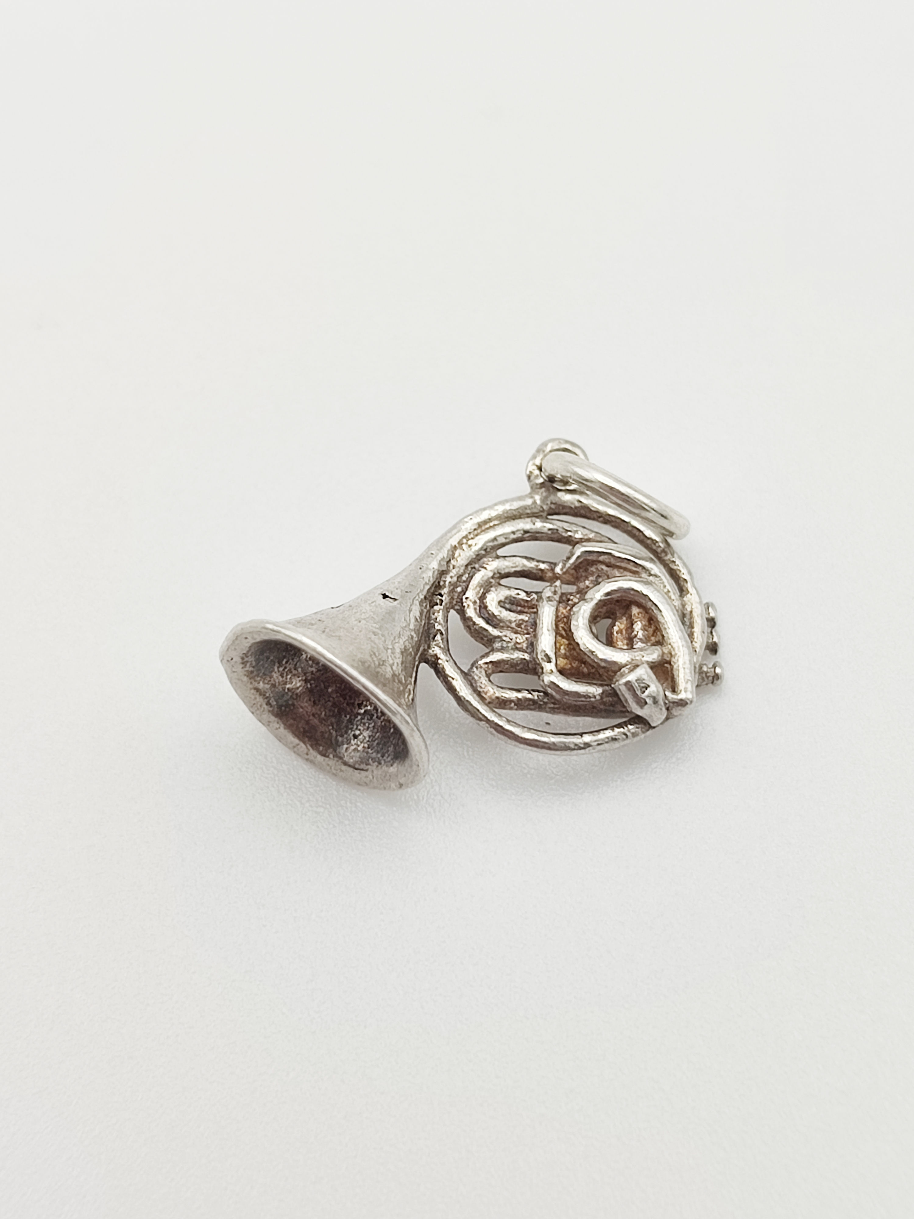 Vintage 925 Sterling Silver French Horn Charm