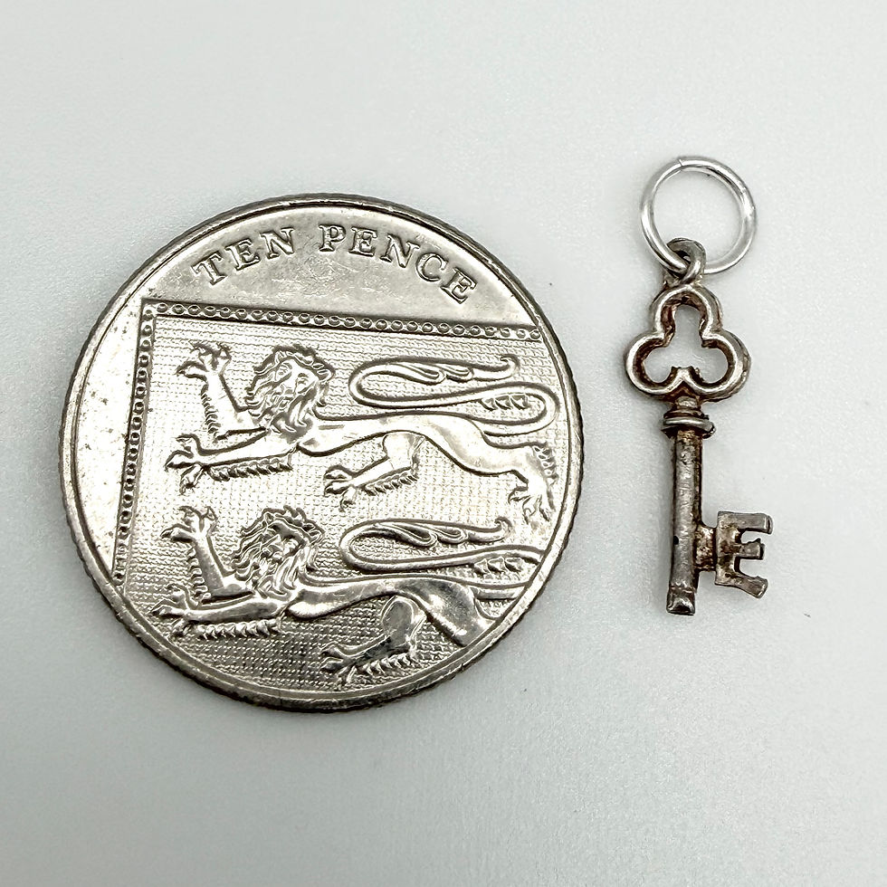Thumbnail: Vintage 925 Sterling Silver Letter E Key Charm 