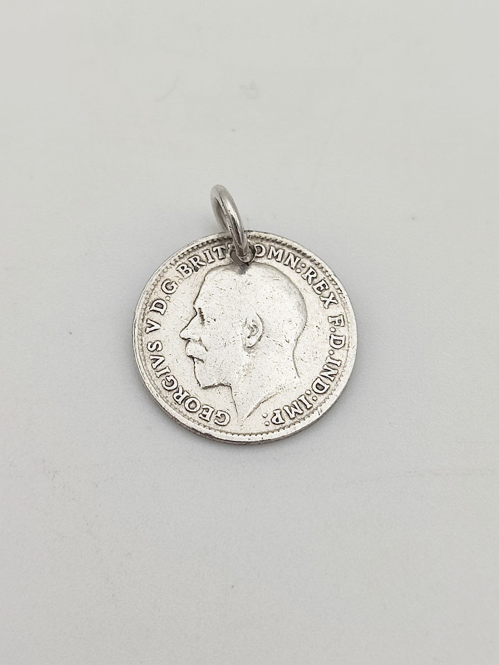 Antique 1918 Silver Three Pence Coin Charm
