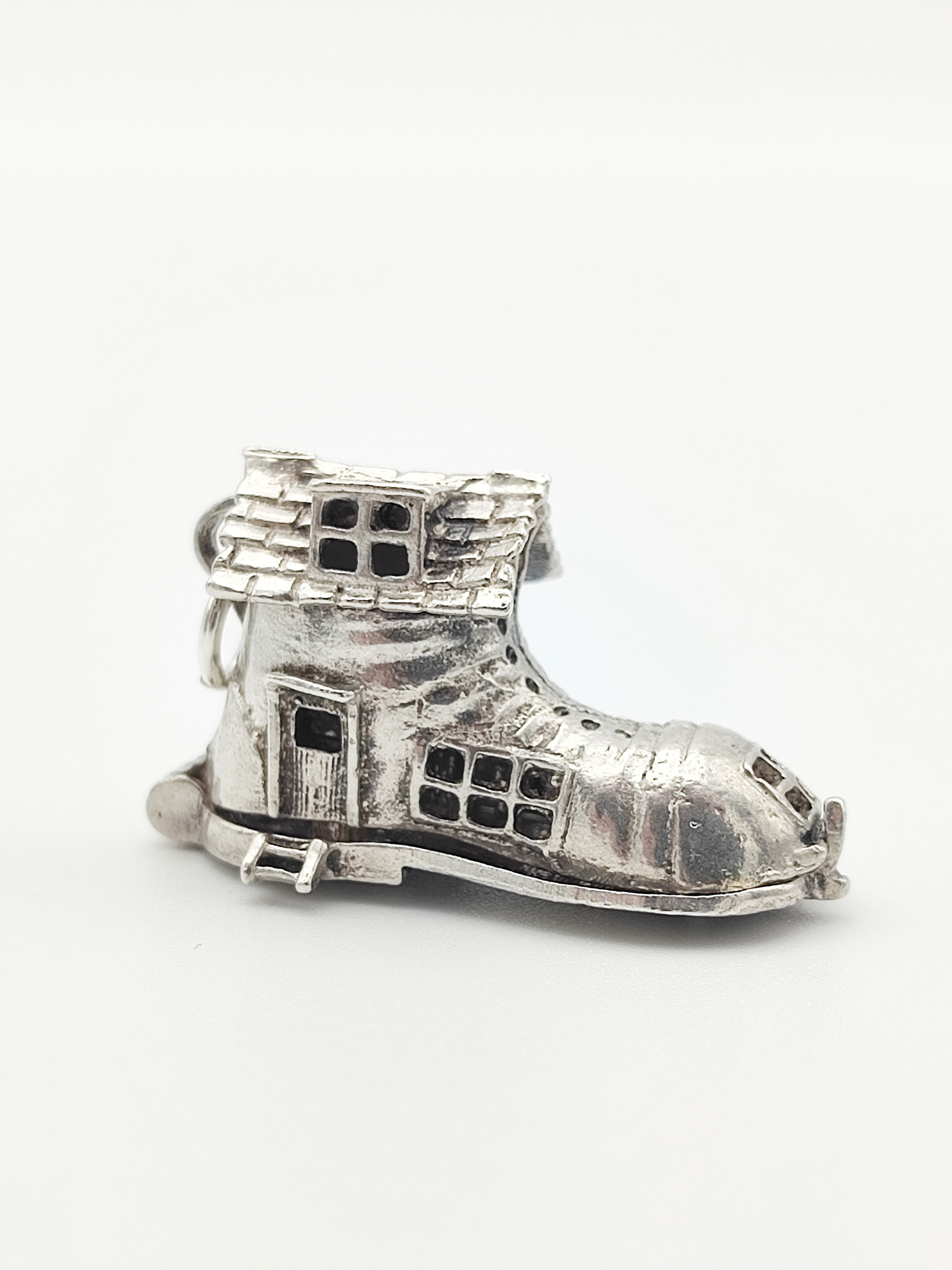 Vintage 925 Sterling Silver Old Lady Who Lived In A Shoe Charm