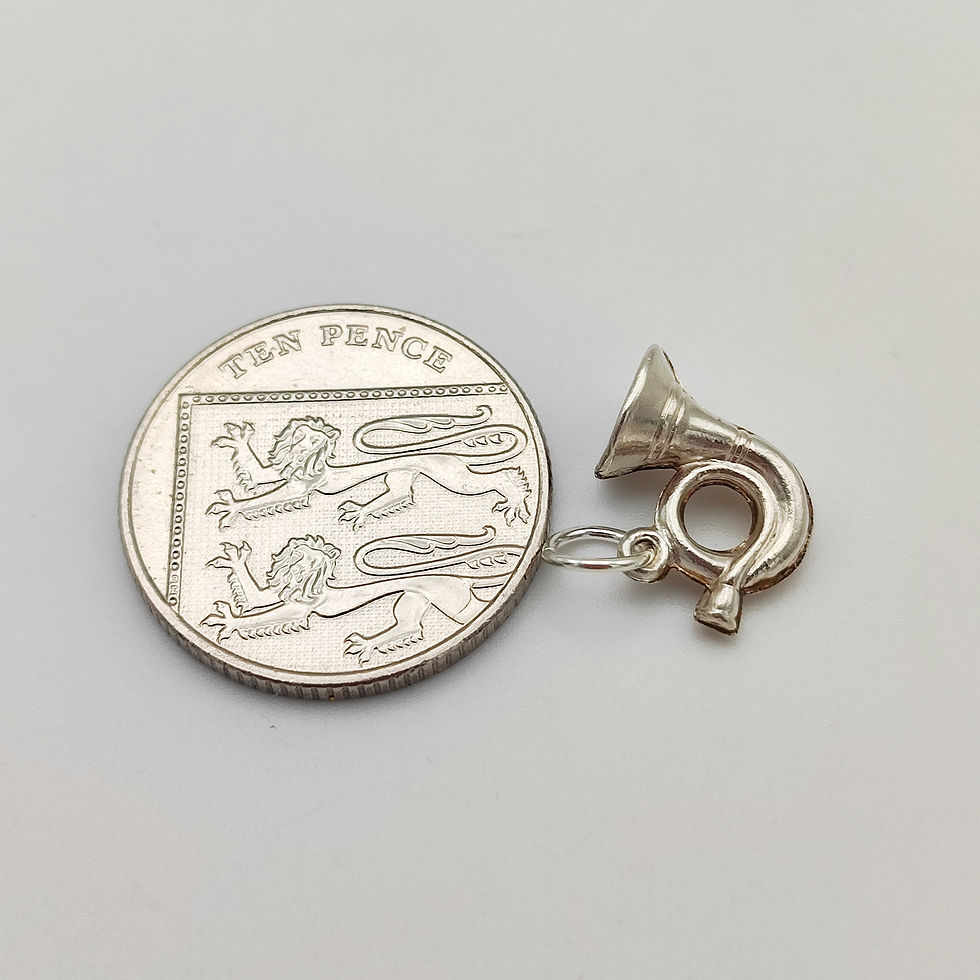 Thumbnail: Vintage 925 Sterling Silver French Horn Charm 