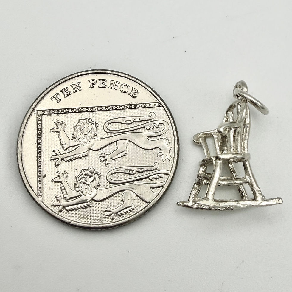 Thumbnail: Vintage 925 Sterling Silver Rocking Chair Charm 