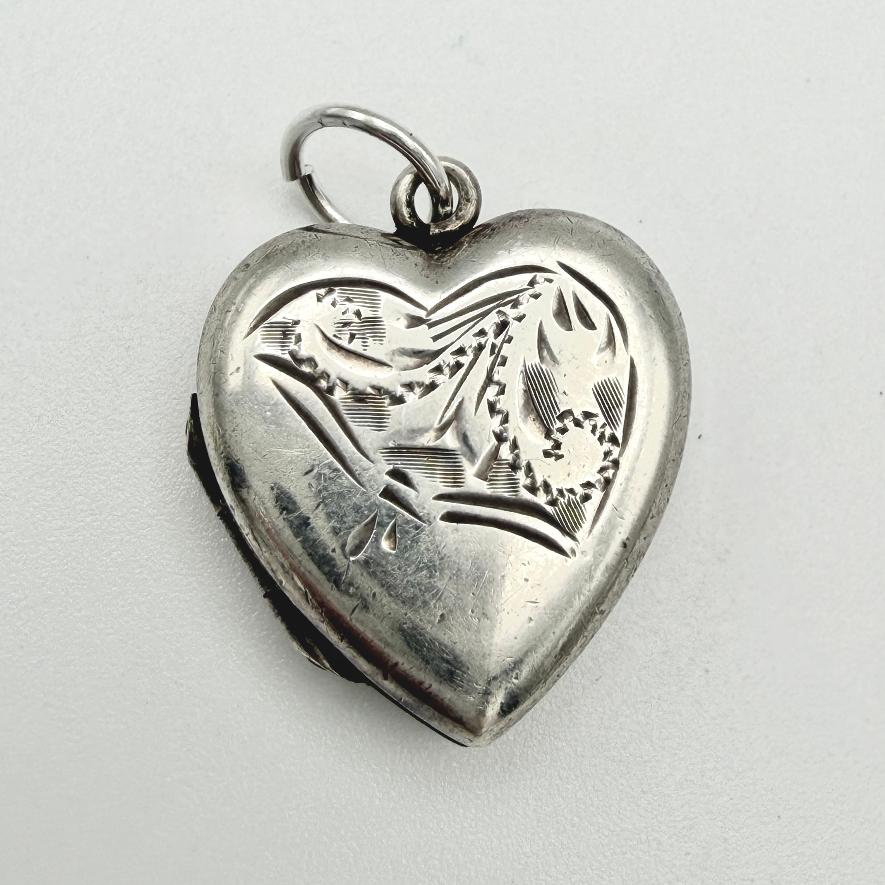 Vintage 925 Sterling Silver Heart Locket Charm