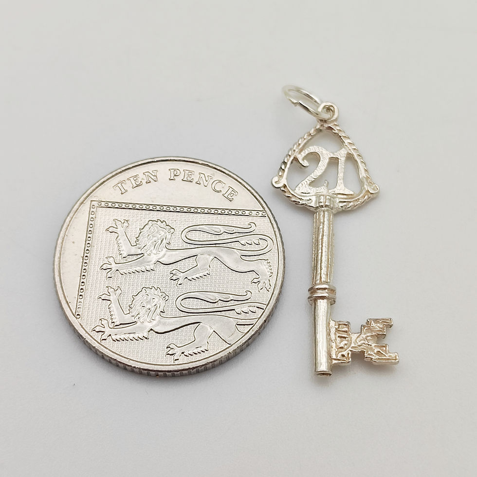 Thumbnail: Vintage 925 Sterling Silver 21 Key Charm 