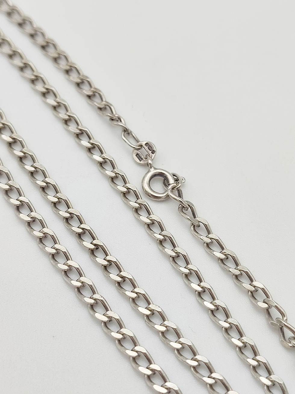 Thumbnail: Vintage 925 Sterling Silver Curb Link Necklace 
