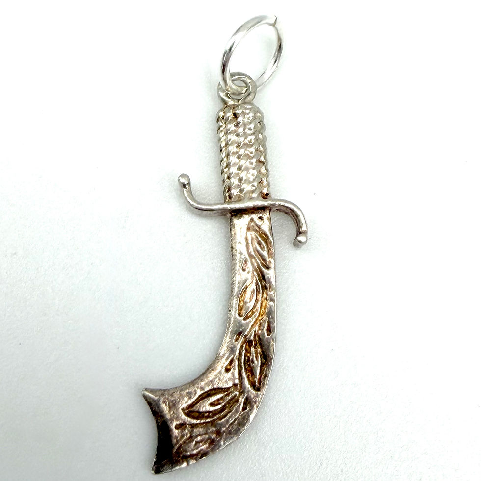 Thumbnail: Vintage 925 Sterling Silver Pirate Cutlass Charm 