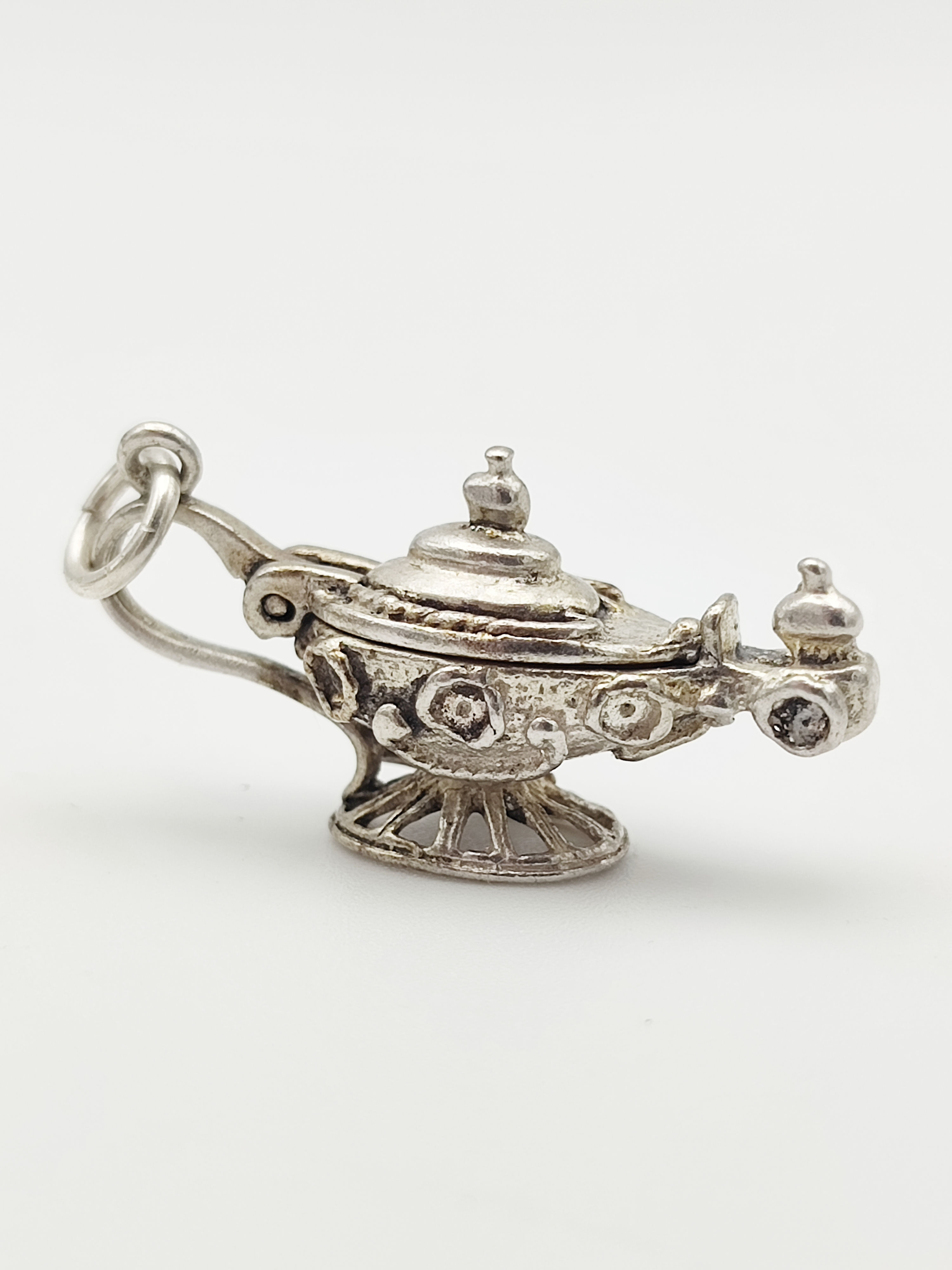 Vintage 925 Sterling Silver Aladdin's Lamp Charm 