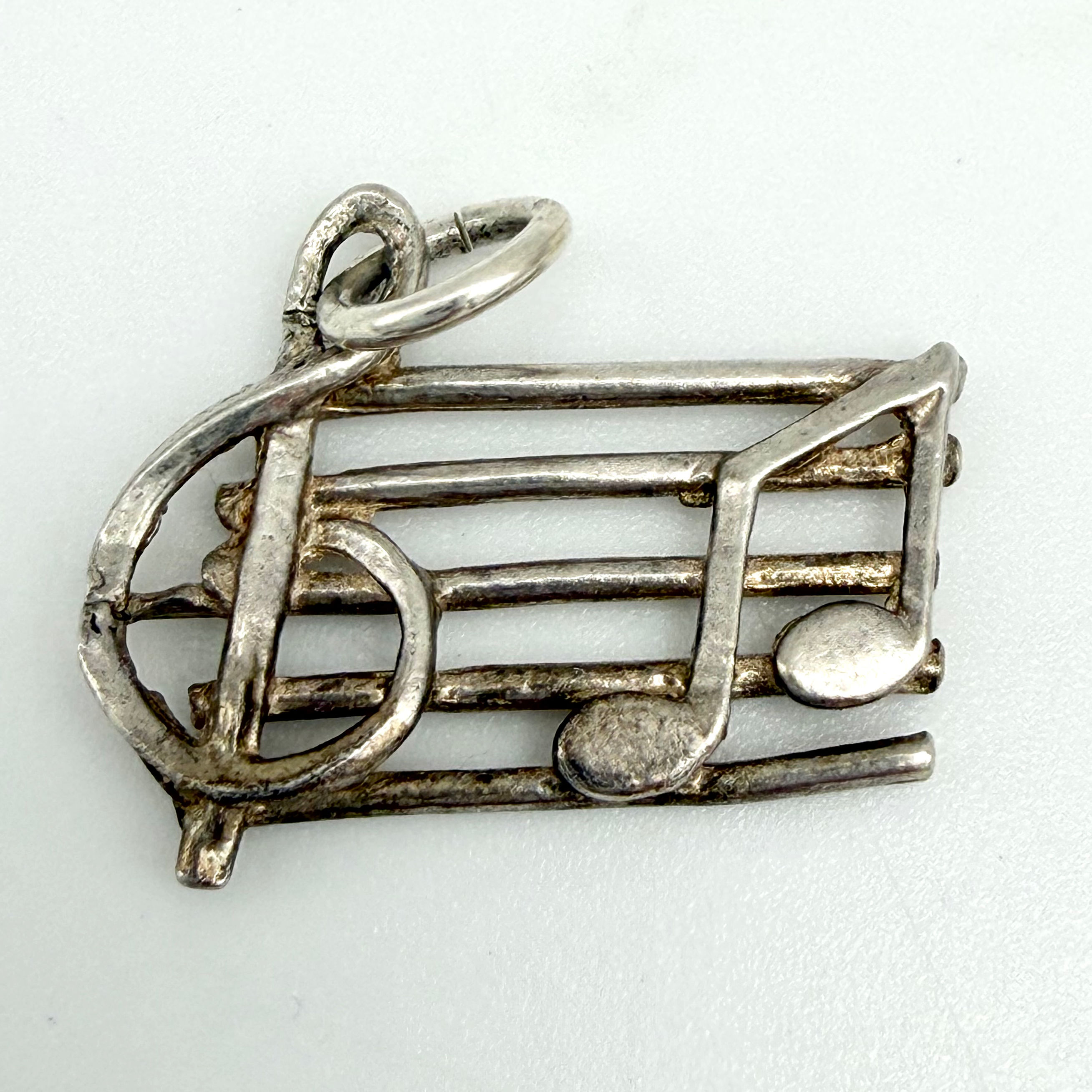 Vintage 925 Sterling Silver Music Notes Charm