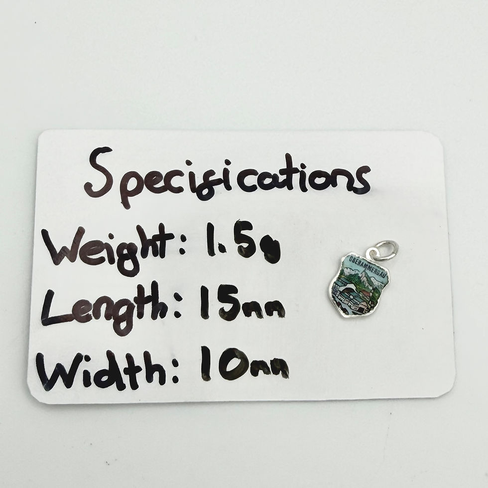 Thumbnail: Vintage 925 Sterling Silver Oberammergau Travel Charm 