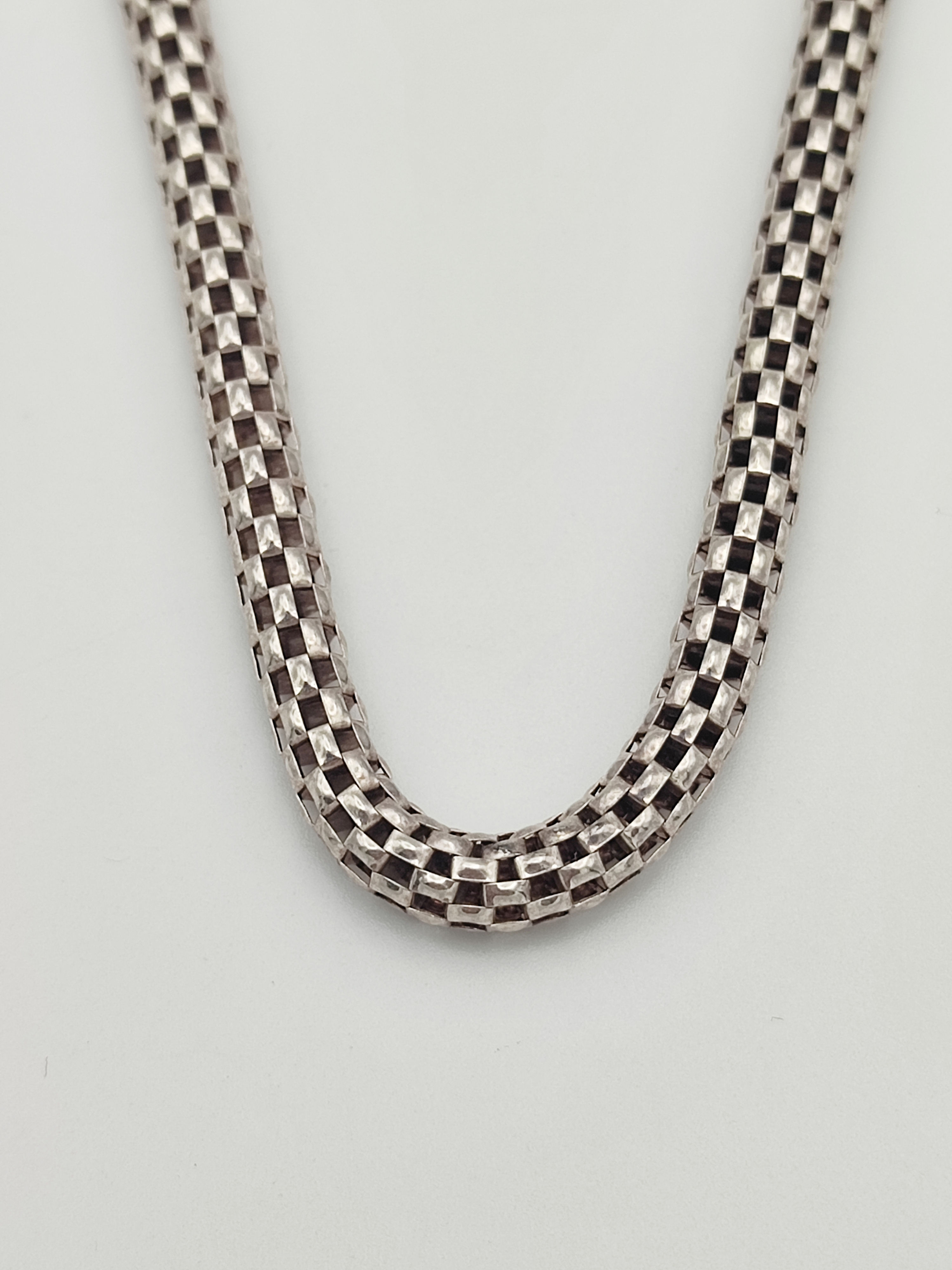 Vintage 925 Sterling Silver Cage/Mesh Link Necklace