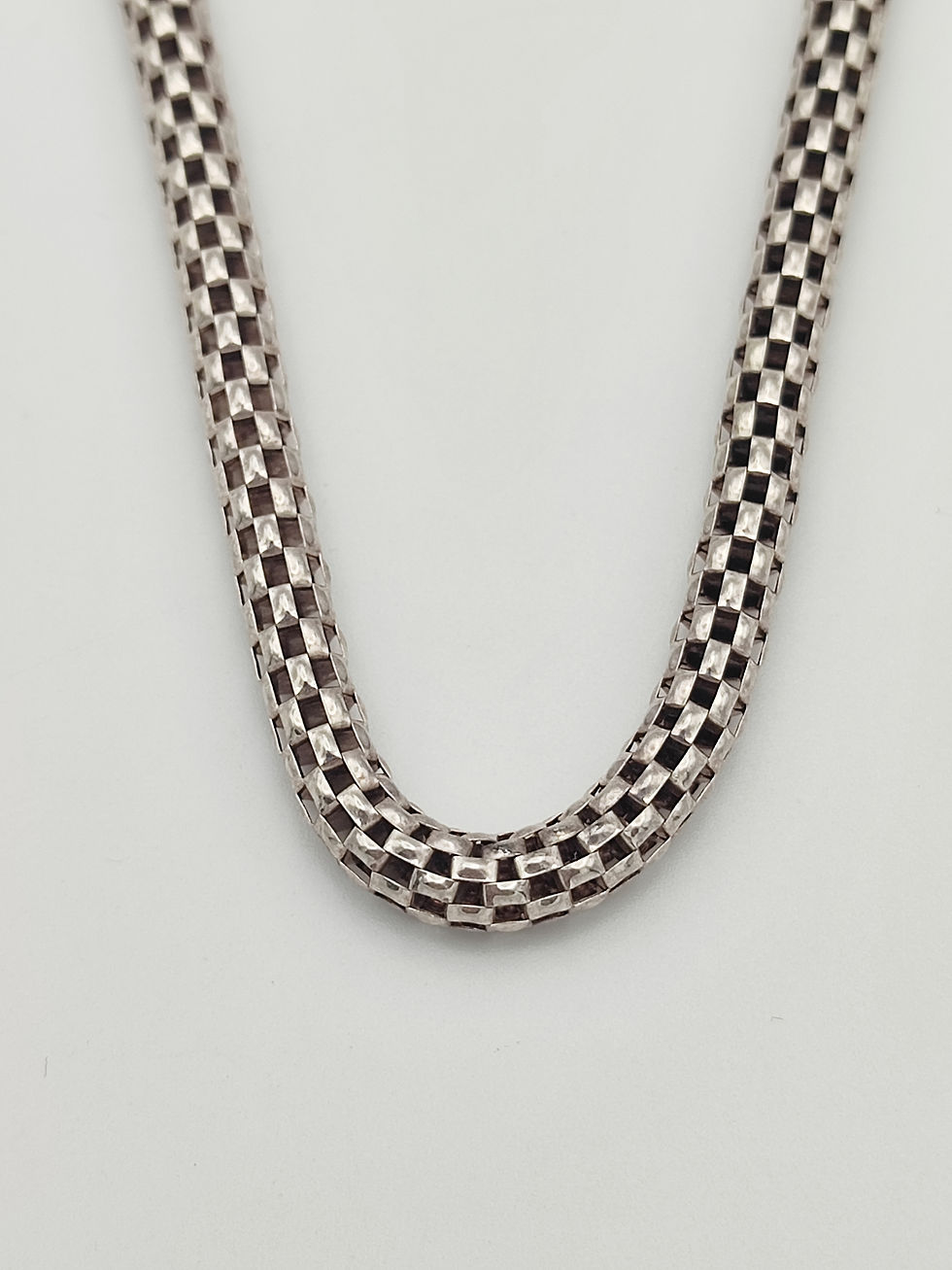 Vintage 925 Sterling Silver Cage/Mesh Link Necklace