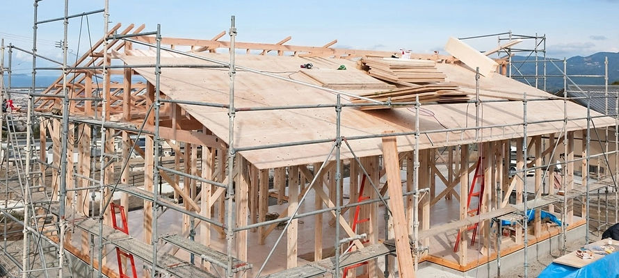 建物の屋根・野地板・新築工事