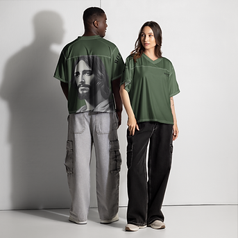 Jesus's face on Green Jeresy