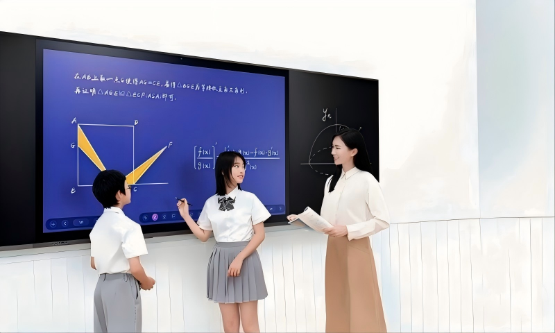 Interactive display used in classrooms for digital teaching, student engagement, and collaborative learning.