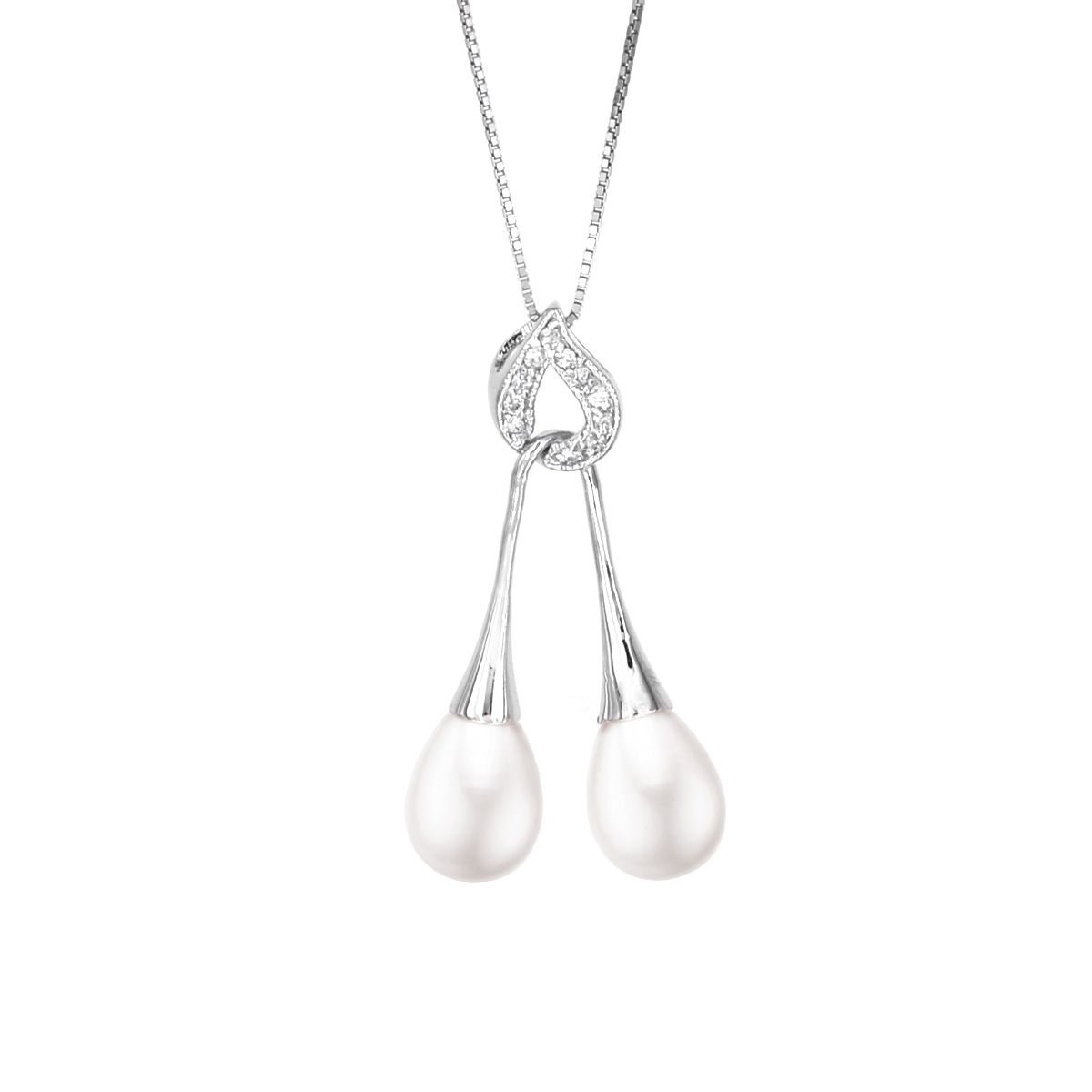 Cherry 純銀淡水珍珠白鋯石吊墜