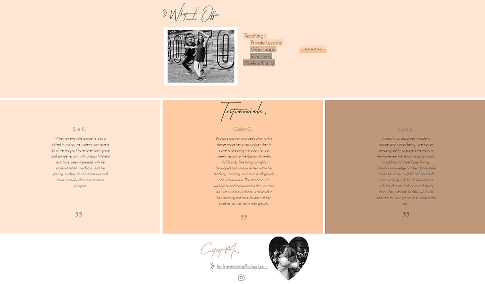 Dance With Linds - Homepage - Bottom