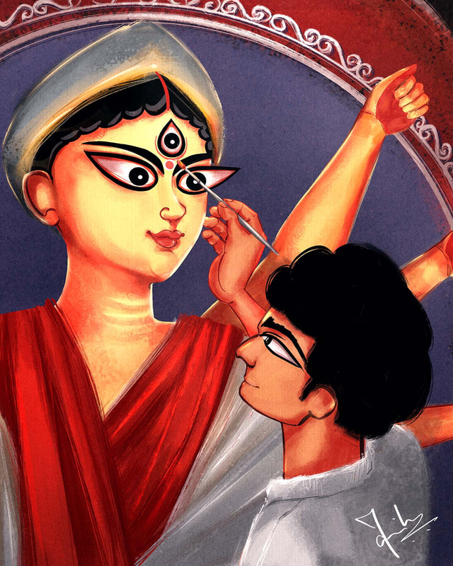 Mahalaya Maa Durga - মহালয়া (Durga Puja) - Fine Art Print
