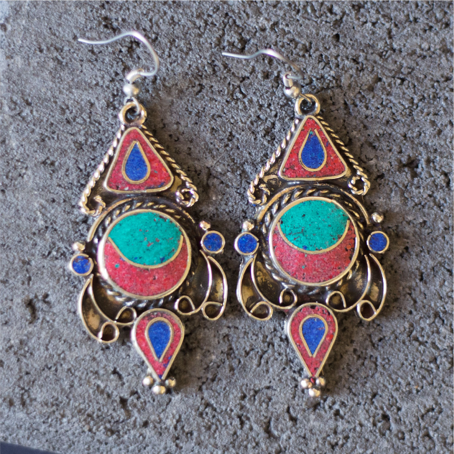 Tibetan Silver Earrings