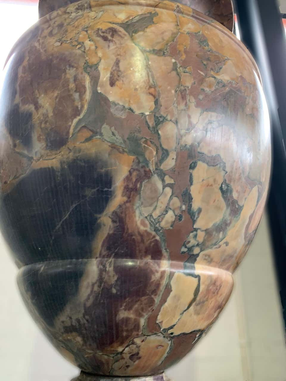 Thumbnail: 19th Century Italian Large Pair of Monumental Marble Urns