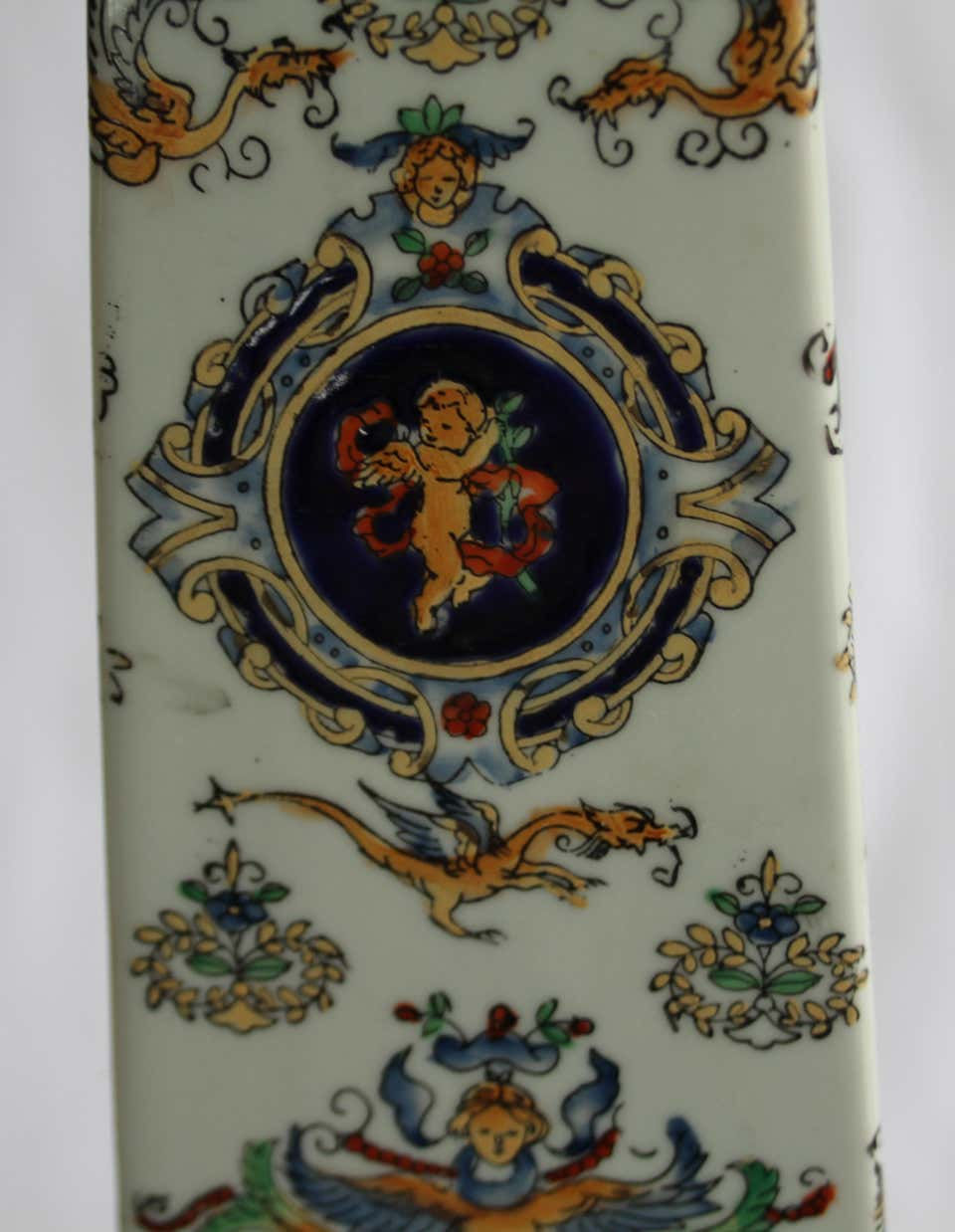 Thumbnail: 20th Century Pair of Italian Obelisks, Hand-painted porcelain