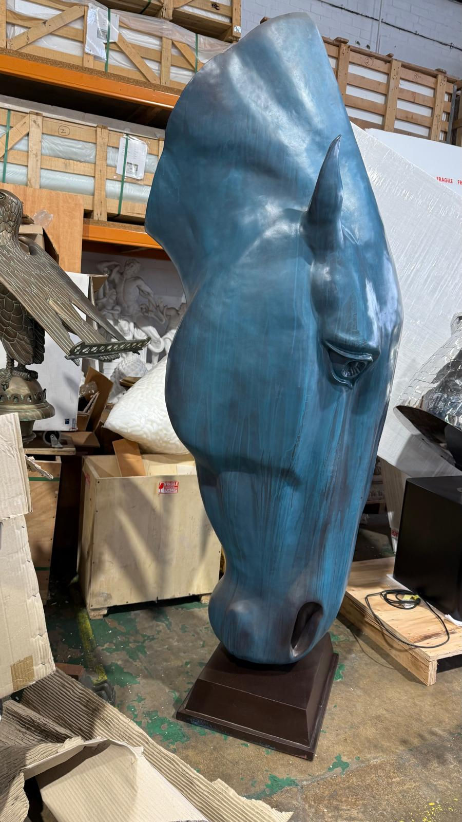 Thumbnail: Large Bronze Horse Head Sculpture ‘Still Water’ – 20th Century